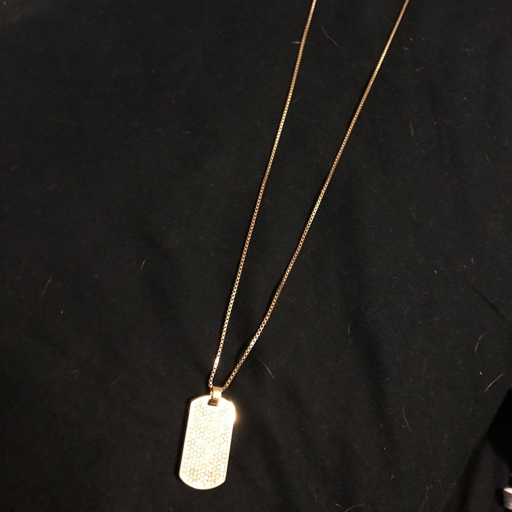 Michael Kors Gold Dog Tag Necklace